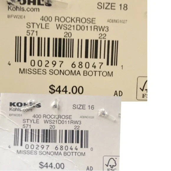 Sonoma jean pleated front relaxed high rise straight leg jean retro 12 16 18 - Picture 17 of 17